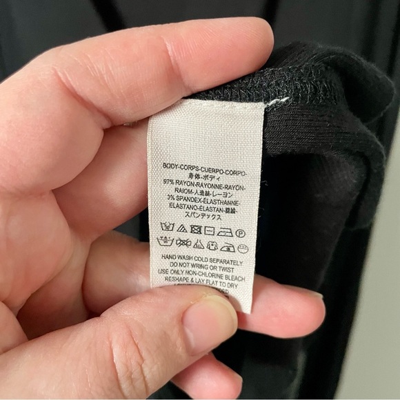 Free People Uptown Turtleneck Longsleeve Ribbed Top Black Size Small - Picture 7 of 9